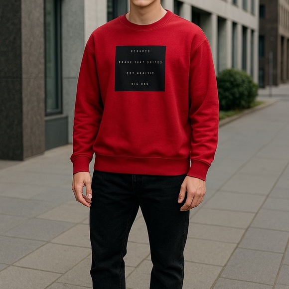 Express Men's Bold Red Crewneck Sweater - Picture 1 of 4